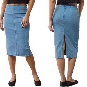 American Eagle Highest Waist Denim Midi Skirt - Size 0 / 25w